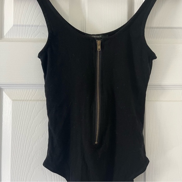 Forever 21 Black Bodysuit with Zipper Tank Top - Picture 5 of 6